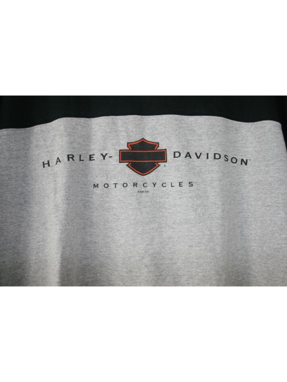 VTG Harley-Davidson Gray & Black Colorblock Long Sleeve T-Shirt XL 100% Cotton - Picture 2 of 7